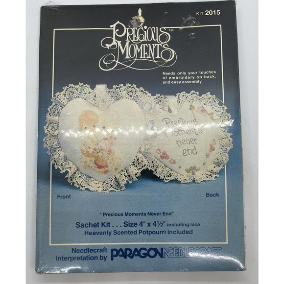 Vtg Paragon Needlecraft Precious Moments Never End Sachet Kit #2015 NEW SEALED - Picture 1 of 4